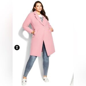 🧥 Big Coat Sale! 🧥 City Chic Effortlessly Chic Coat - Blush Pink